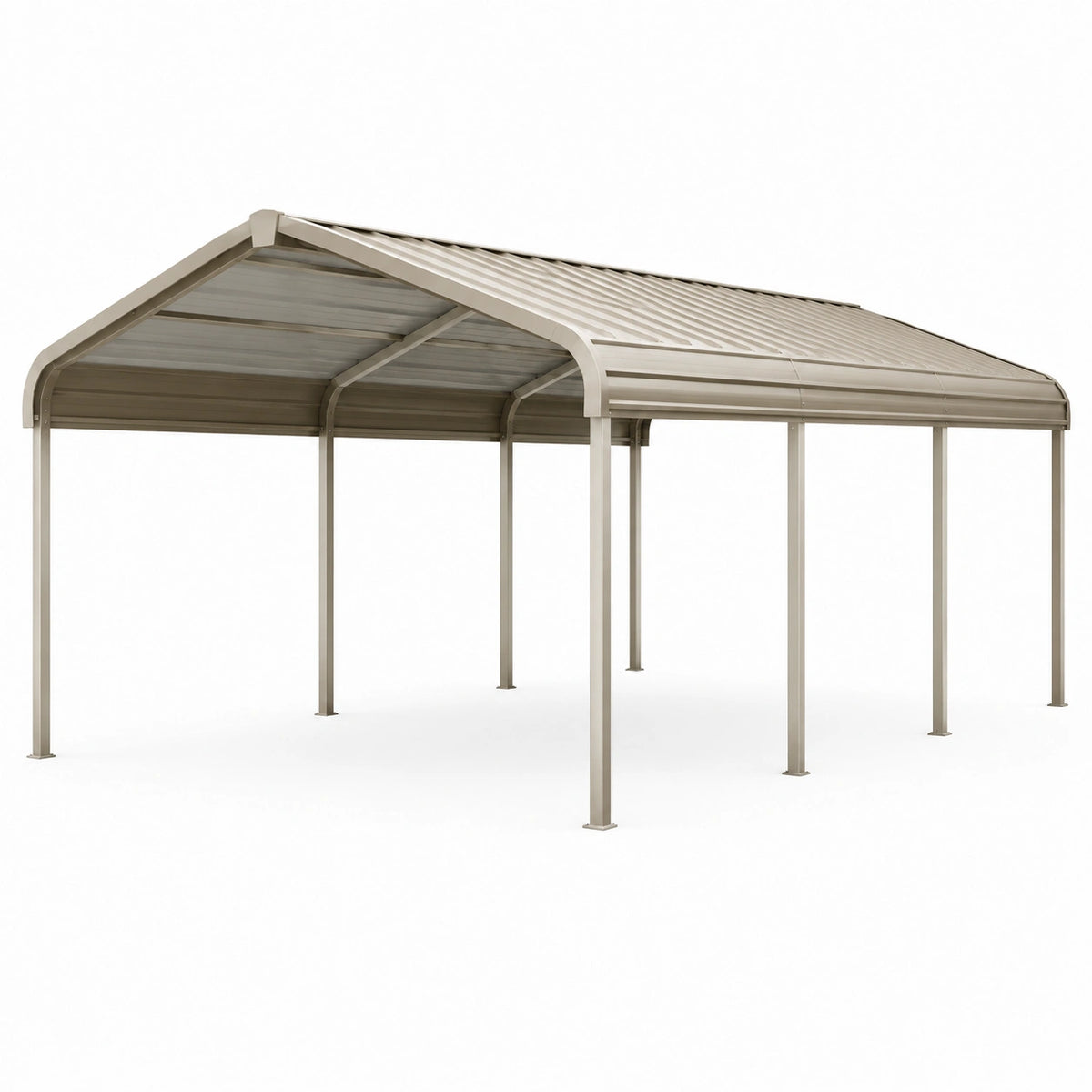 Freistehender Stahl-Carport 500 × 300 × 270 cm mit Satteldach, Grau