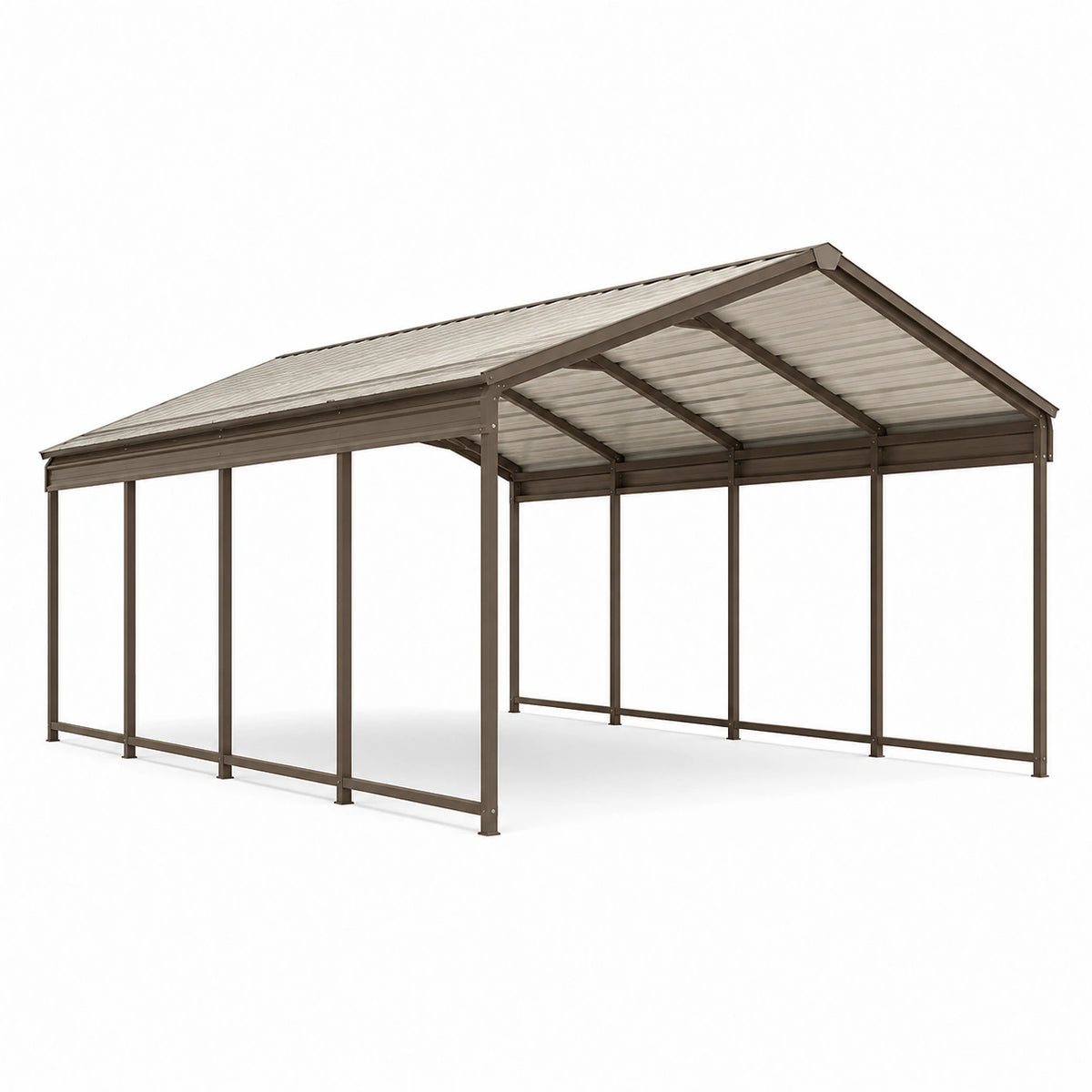 Carport aus Stahl und Polycarbonat, 600 × 300 × 270 cm, Braun/Transparent