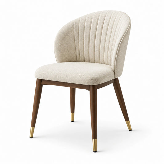 Esszimmerstuhl 57 x 61 x 84 cm, Creme, Dunkelbraun und Gold